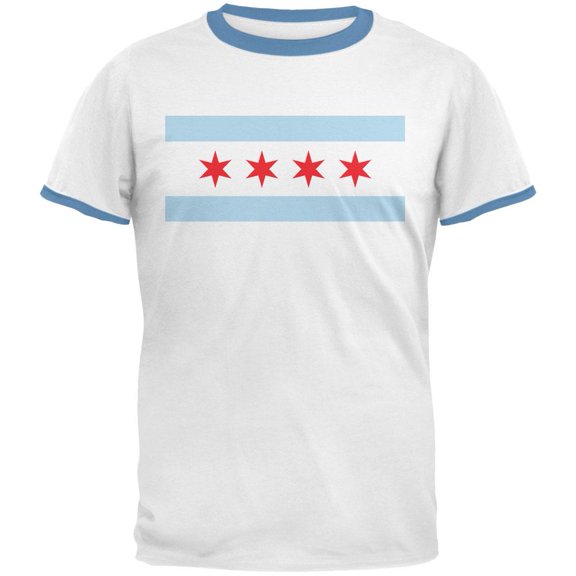 City Flag Chicago Mens Ringer T Shirt