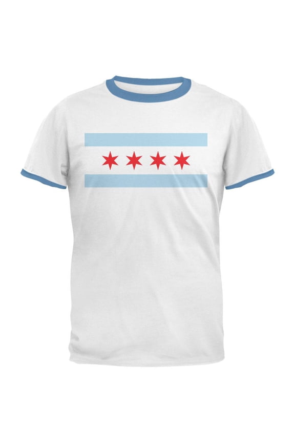 City Flag Chicago Mens Ringer T Shirt