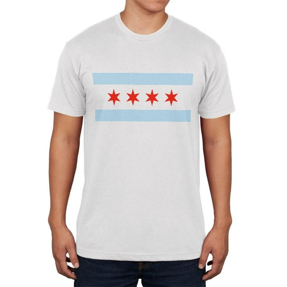 City Flag Chicago Mens T Shirt White LG