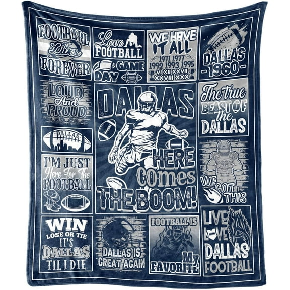 City Football Gifts for Team Fans, Sports Football Throw Blanket for Men Women, Team Colors Throw for Sofa Couch Bed Living Room 60"x50"