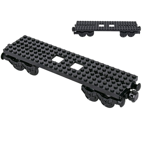 FLOWER LEGEND Durable Plastic Freight Train Building Blocks Set, DIY Toys for Teens & Adults, Lego Compatible