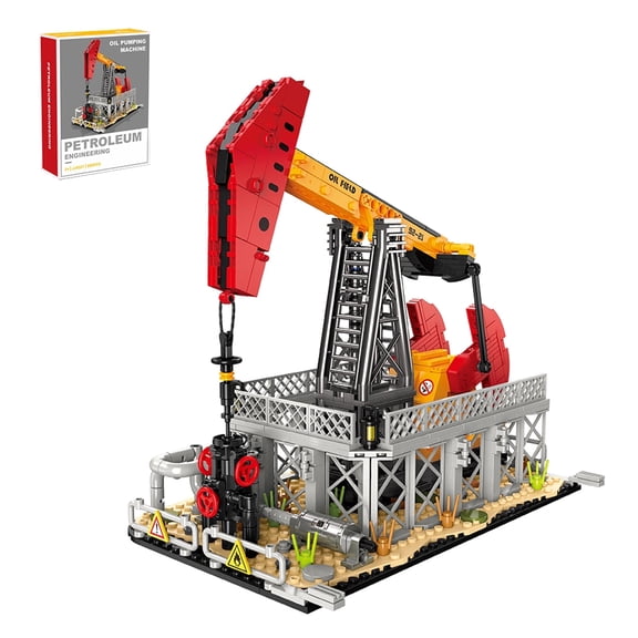 City Gas Station Building Set , 666PCS Oil Pump Toy Modular Industrial Chemical Plant Building with Storage Tank & Lab, STEM Engineering Building Blocks City for Kids & Adults