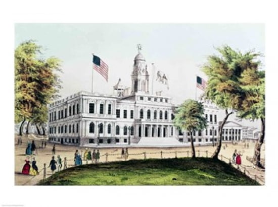 City Hall New York Canvas Art - (24 x 18)