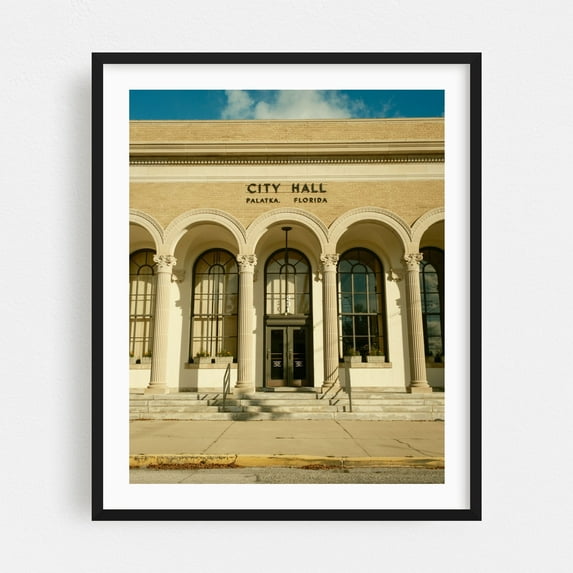 City Hall, Palatka - Palatka Florida Photography Black Framed Wall Art Print 24 x 30 inches