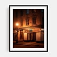 thumbnail image 1 of City Hall Place, Hudson - Hudson New York Photography Nightlife Street Photography City Architecture Vintage Rustic Night Sky Black Framed Wall Art Print 12 x 16 inches, 1 of 4