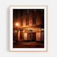 thumbnail image 1 of City Hall Place, Hudson - Hudson New York Photography Nightlife Street Photography City Architecture Vintage Rustic Night Sky Oak Framed Wall Art Print 9 x 12 inches, 1 of 12