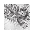 thumbnail image 1 of City Head Scarf, Aerial View Sketch Skyscrapers, Head Wrap, 3 Sizes, by Ambesonne, 1 of 2