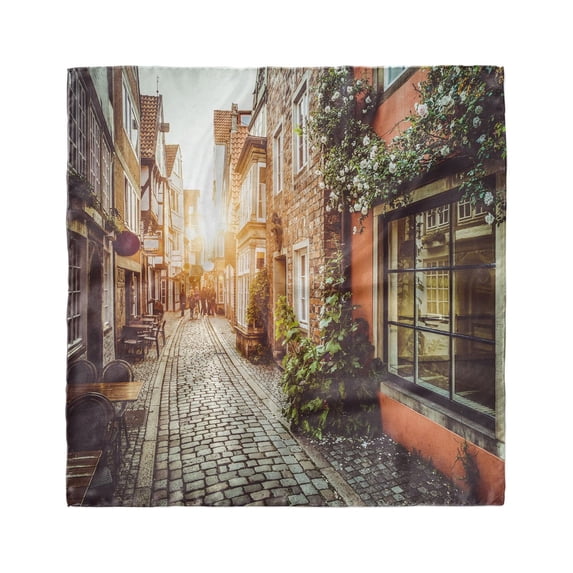 City Head Scarf, Scenes from Europe Vintage, Head Wrap, 3 Sizes, by Ambesonne