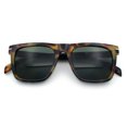 thumbnail image 1 of City Hipster Oversized Rectangle Horn Rim Retro Sunglasses Tortoise - Green, 1 of 5