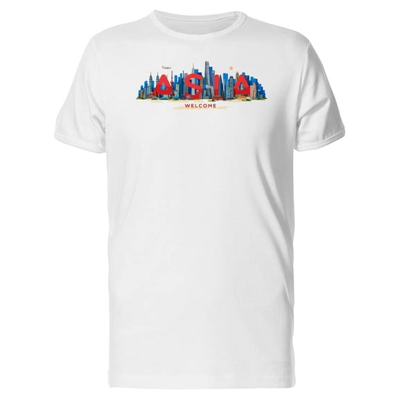 City In Asia With Text Welcome T-Shirt Men -Image by Shutterstock, Male 4X-Large