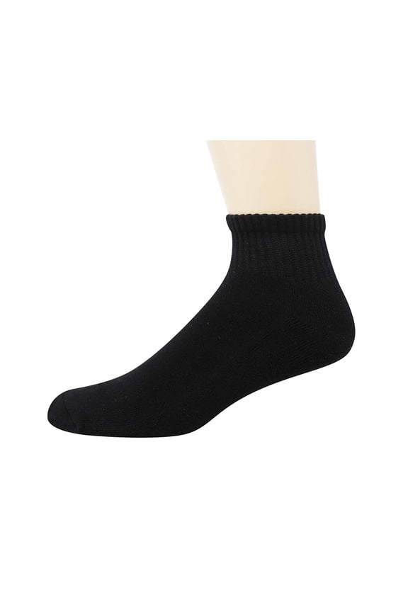 City Lab Mens 3-Pack Athletic Quarter Socks BLK