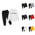 thumbnail image 1 of City Letter Printed Hoodie Set for Kids, Boys' 2-Piece Athletic Tracksuit with Los Angeles Graphic, Hooded Sweatshirt and Jogger Sweatpants, 1 of 3