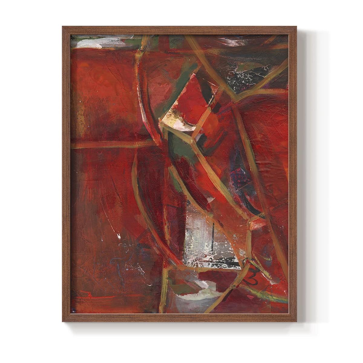 City Life II Framed Print in Brown Solid Wood Framed Print No Nail Hanging