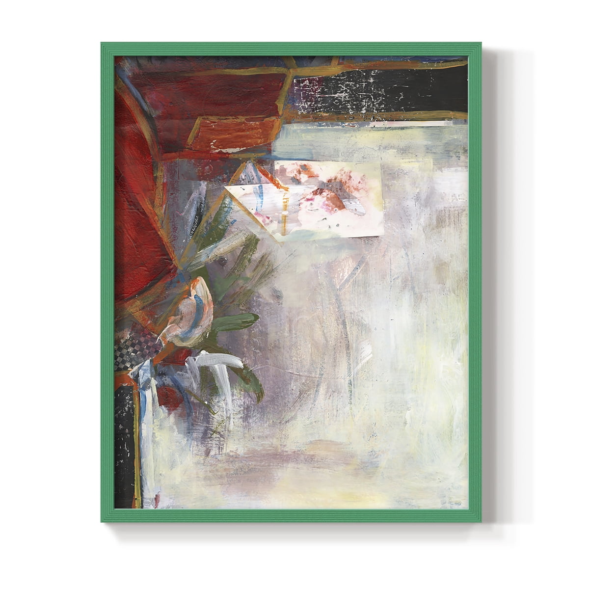 City Life III Framed Print in Green Solid Wood Framed Print No Nail Hanging