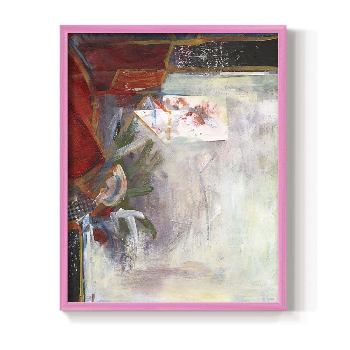 City Life III Framed Print in Pink Solid Wood Framed Print No Nail Hanging