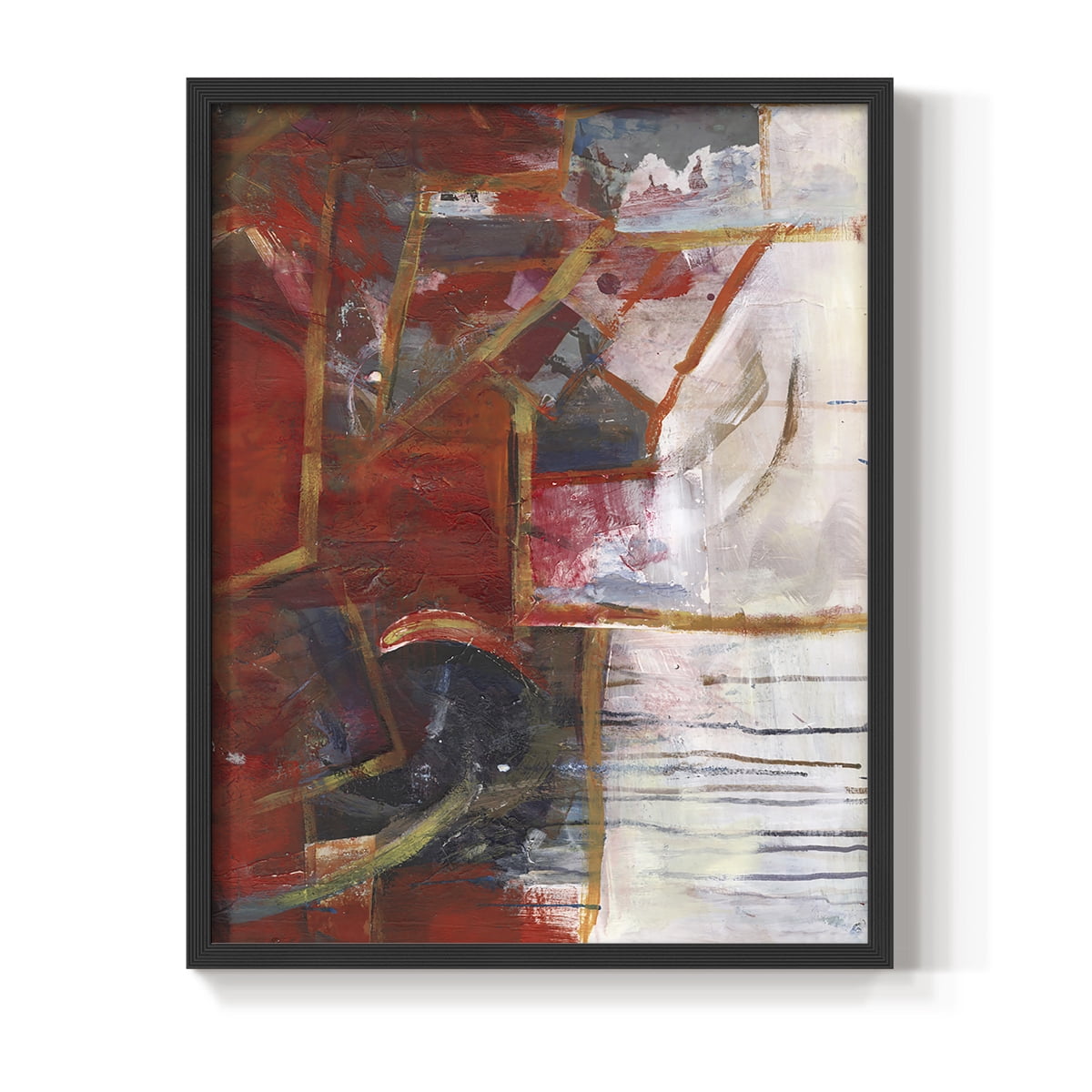 City Life IV Framed Print in Black Solid Wood Framed Print No Nail Hanging