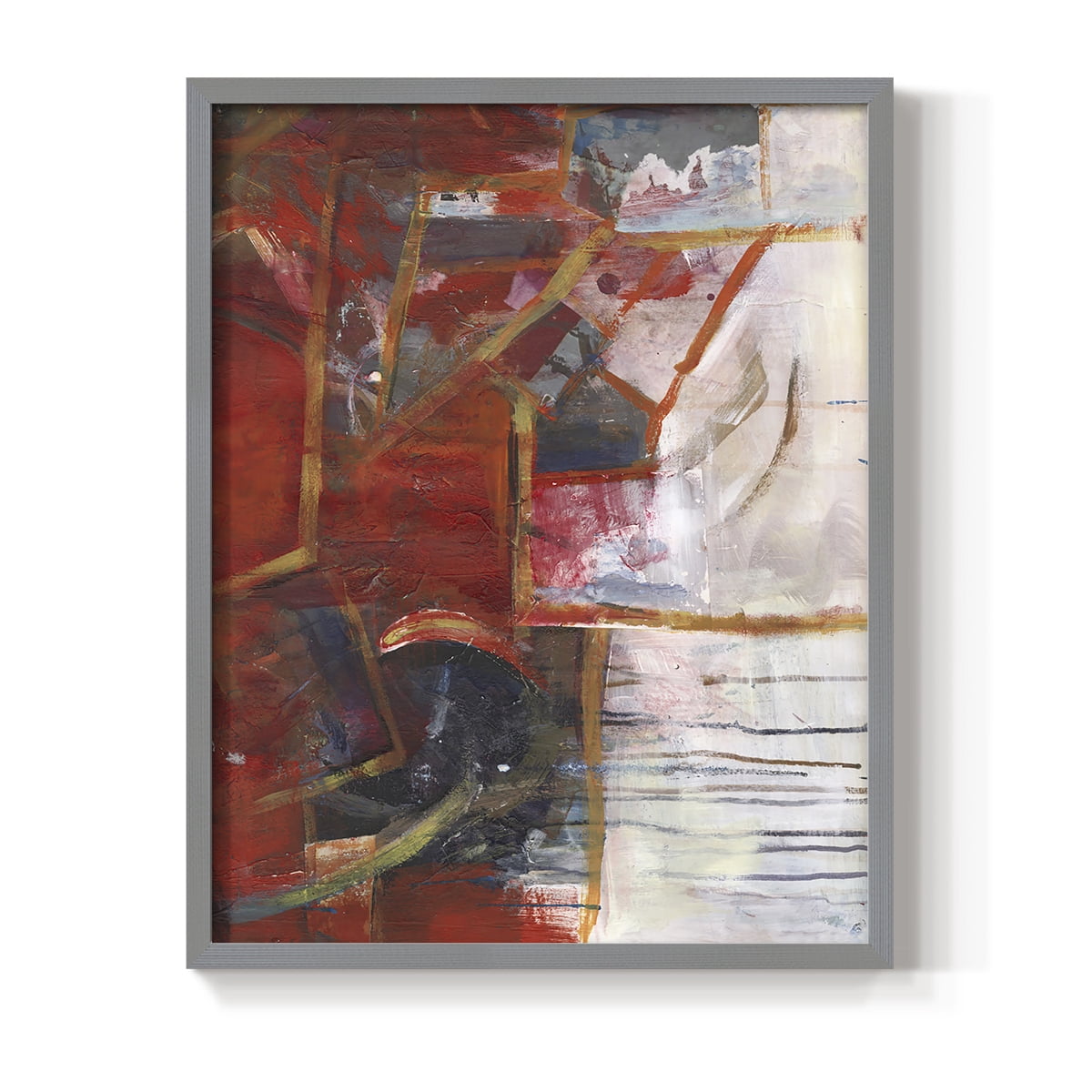 City Life IV Framed Print in Gray Solid Wood Framed Print No Nail Hanging