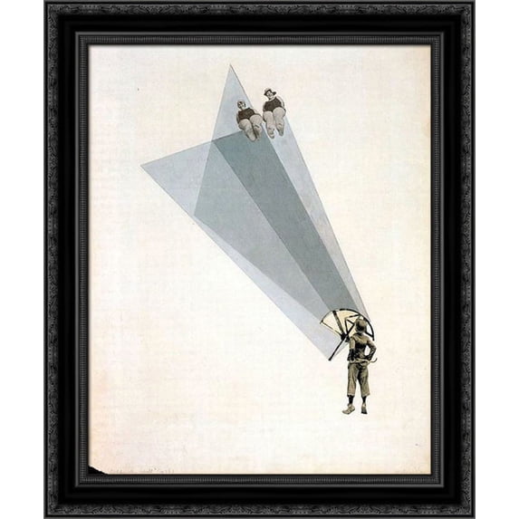 City Lights 20x24 Black Ornate Wood Framed Canvas Art by Moholy Nagy, Laszlo