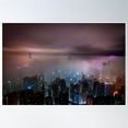 thumbnail image 1 of City Lights Under The Clouds Poster Wall Art, Modern Wall Decor, 12x18 UNFRAMED, 1 of 2