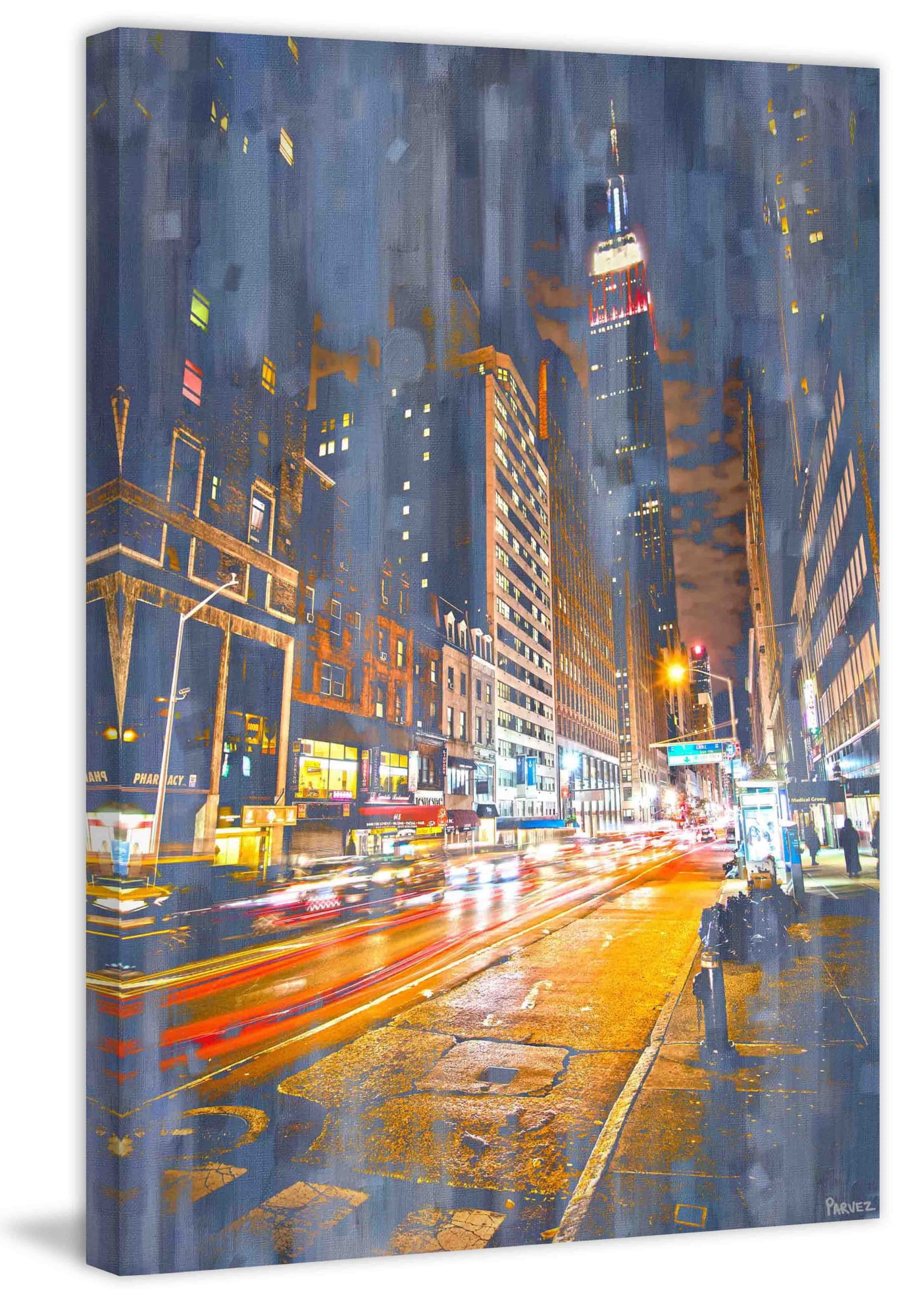 City Lights Abstract New York Canvas Print