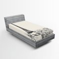 thumbnail image 1 of City Love Fitted Sheet, Sketch Style Image of Paris City over Roofs with Eiffel Tower Landmark, Decorative Soft Bedding All-round Elastic Pocket, Twin XL Size, Eggshell and Black, by Ambesonne, 1 of 1