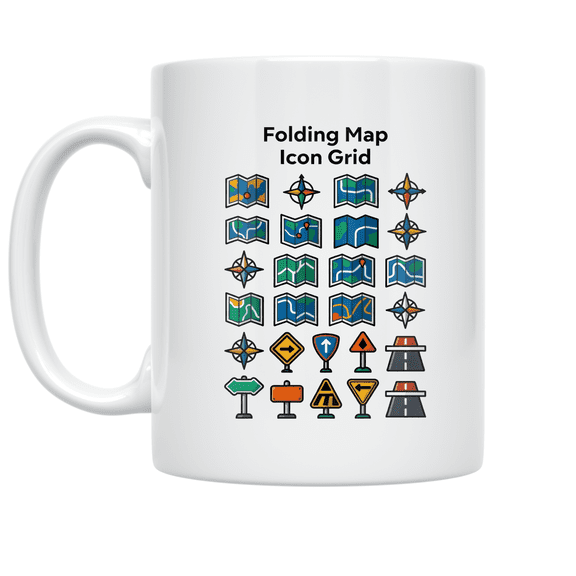 City Map Icon Design - Urban Enthusiast - 11 oz Ceramic Coffee Mug