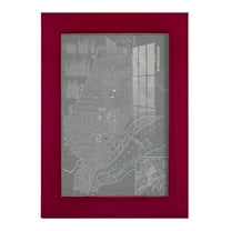 City Map of Washington D.C. -Framed Print w/glass-Cherry Red