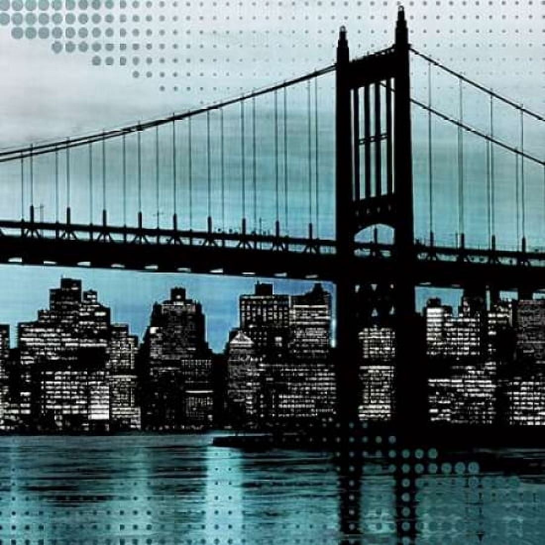 City Metallic In Blue Canvas Art - Katrina Craven (24 x 24)