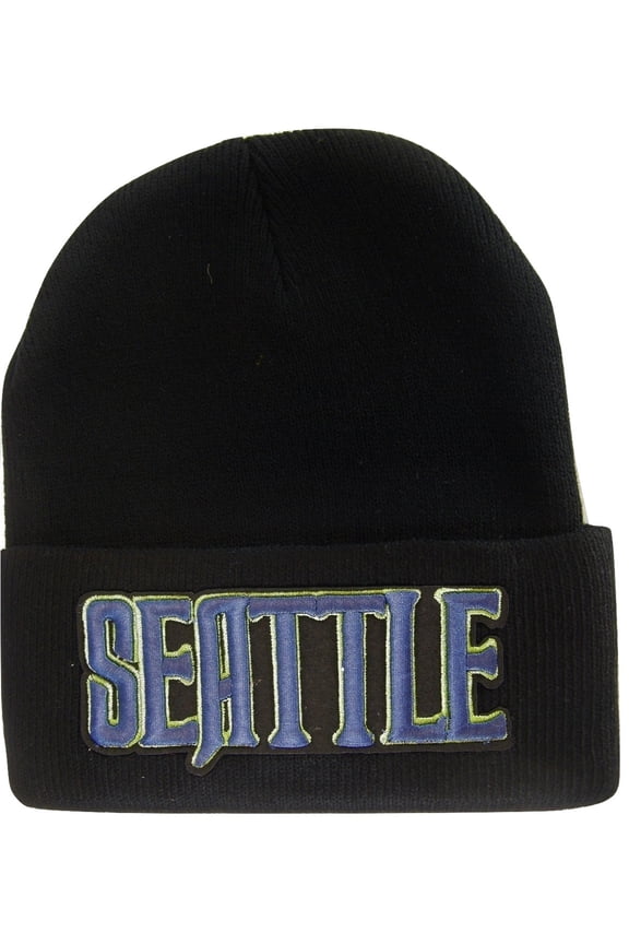 City Name Black Winter Beanie Skull Caps (Seattle)