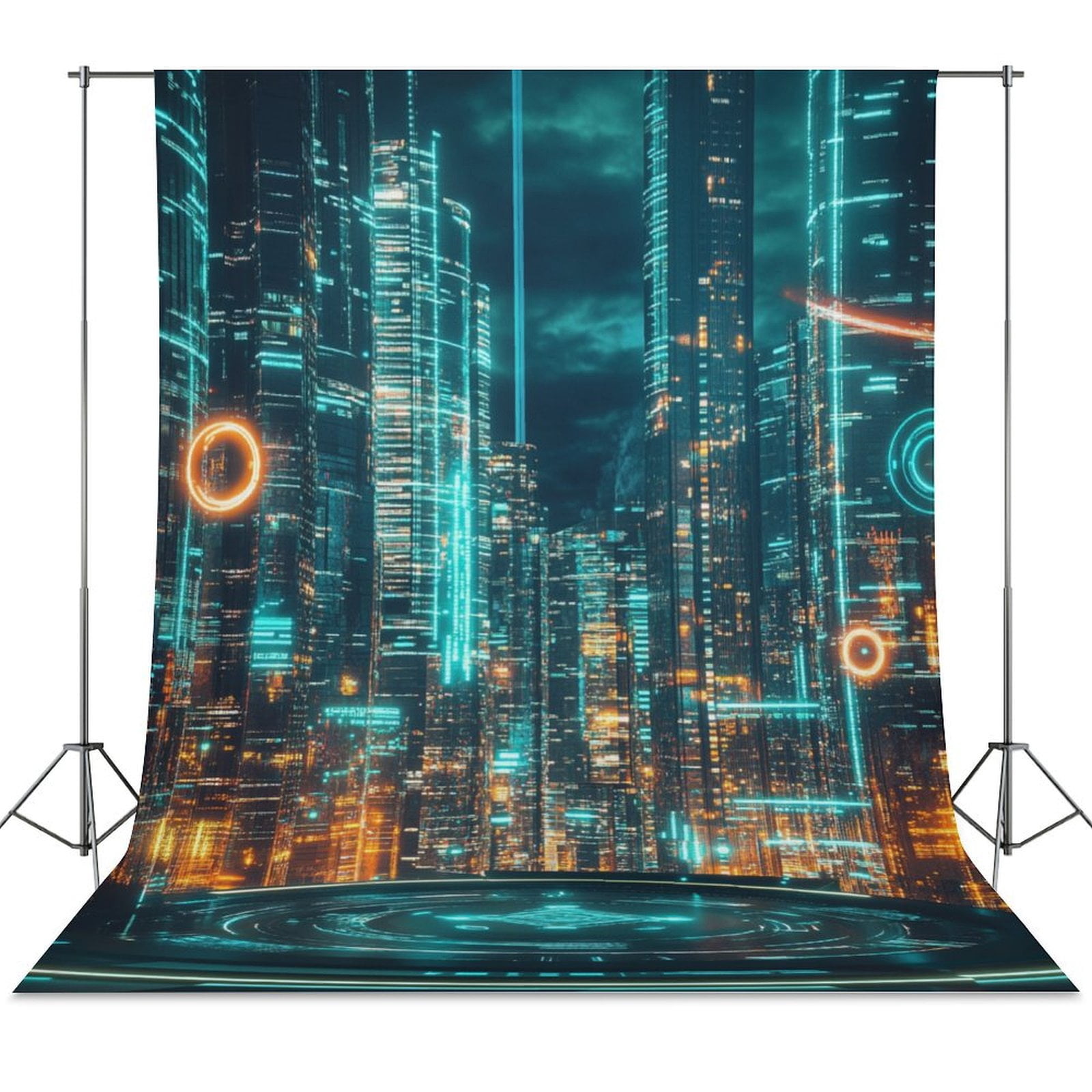 City Neon Streetview Night at Night Backdrop Background for Photography ...