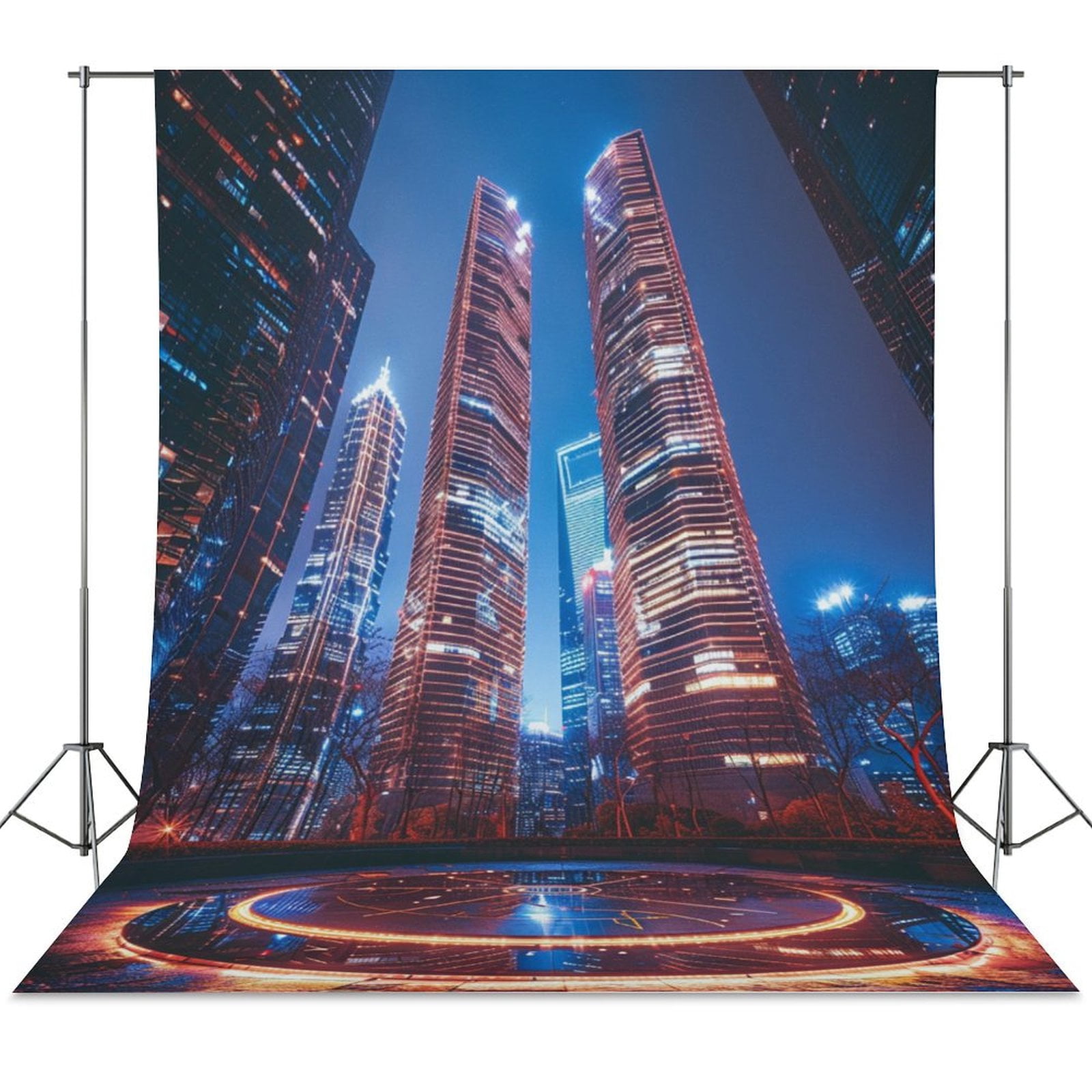City Backdropa City Neon Streetview Night at Night Backdrop Background for Photography ...