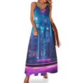 thumbnail image 1 of City Neon Streetview Night at Night Fine Art Sleeveless Dress Summer Dress Woman 2025, 1 of 7