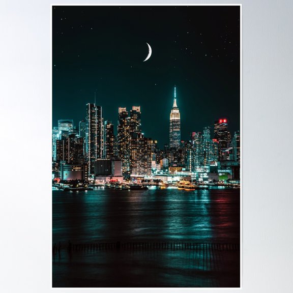 City Night Vi Poster Wall Art, Modern Wall Decor, 8x12 UNFRAMED