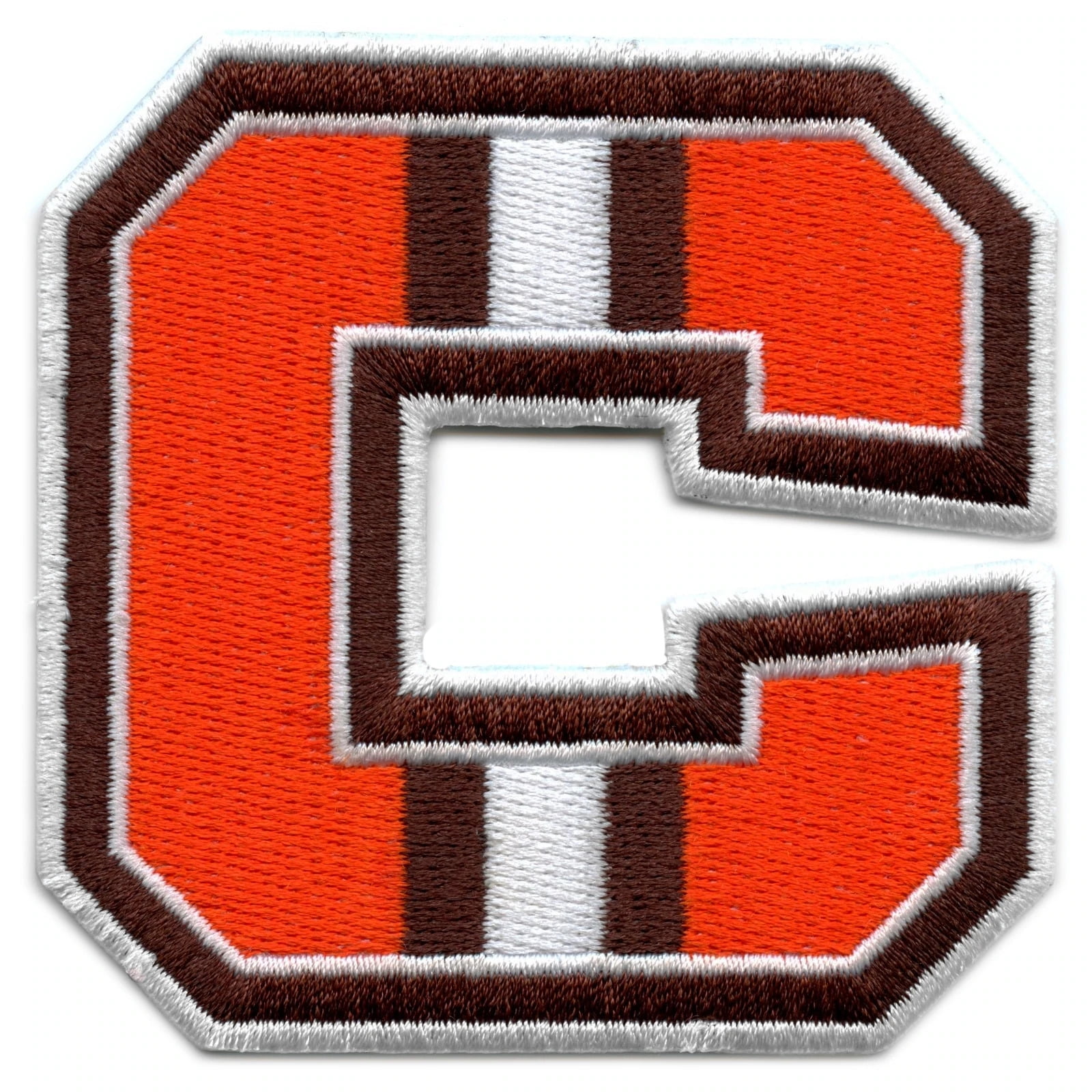 City Of Cleveland Orange/Brown C Logo Football Jersey Parody Embroidered Iron  On Patch 