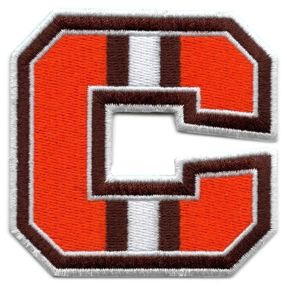 City Of Cleveland Orange/Brown C Logo Football Jersey Parody Embroidered Iron On Patch