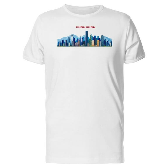 City Of Hong Kong Illustration T-Shirt Men -Image by Shutterstock, Male Medium