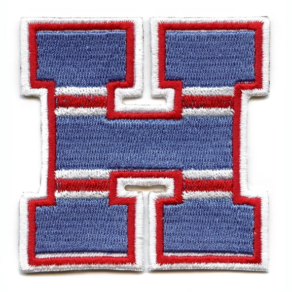 City Of Houston Blue/Red H Logo Retro Football Jersey Parody Embroidered Iron On Patch