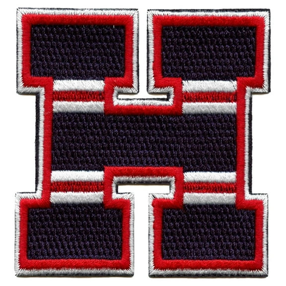 City Of Houston Navy/Red H Logo Football Jersey Parody Embroidered Iron On Patch