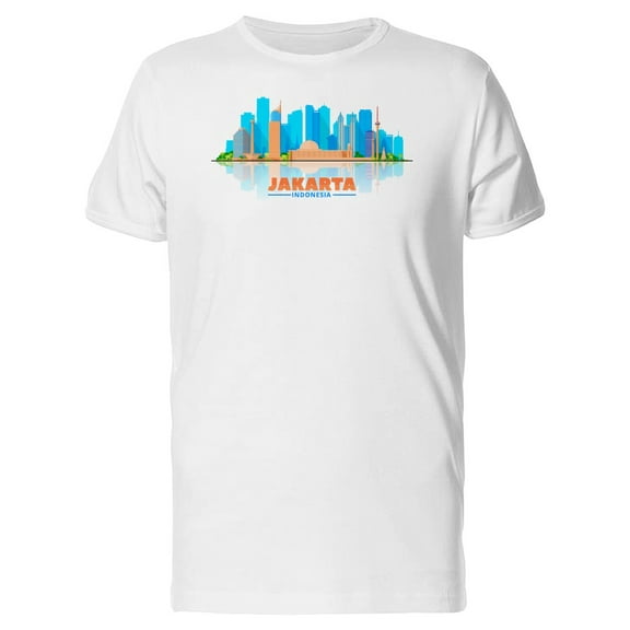 City Of Jakarta Illustration T-Shirt Men -Image by Shutterstock, Male 4X-Large