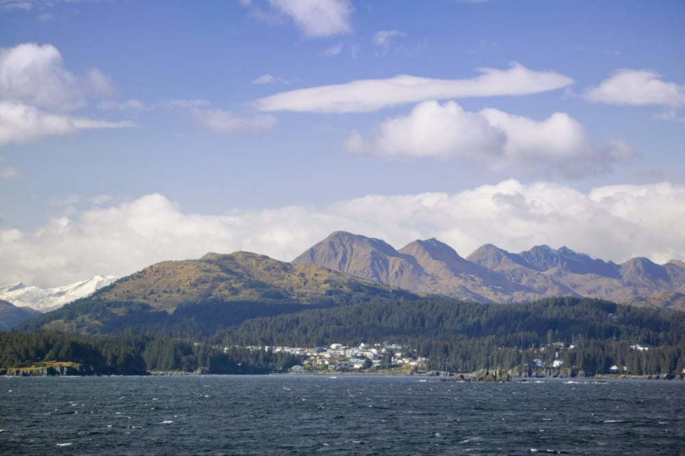 City Of Kodiak On Monashka Bay Kodiak Island Gulf Of Alaska Southwest Alaska Autumn Canvas Art - Kevin Smith Design Pics (17 x 11)