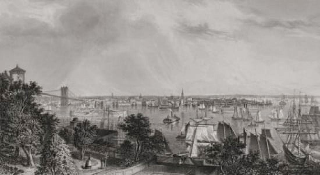 City Of New York Artist Unknown Etching Canvas Art - (18 x 24)