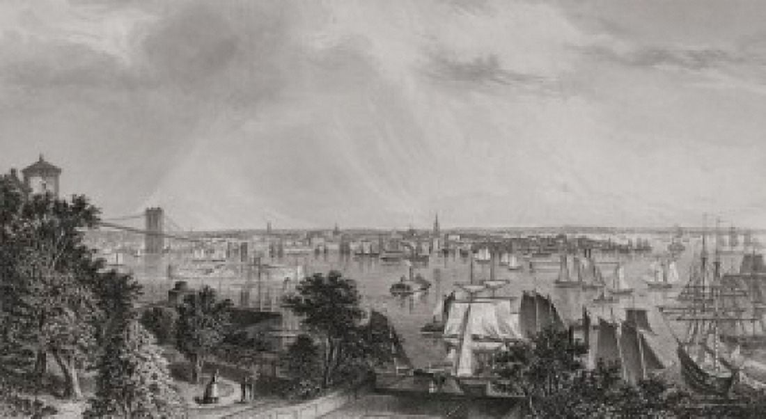 City Of New York Artist Unknown Etching Canvas Art - (24 x 36)