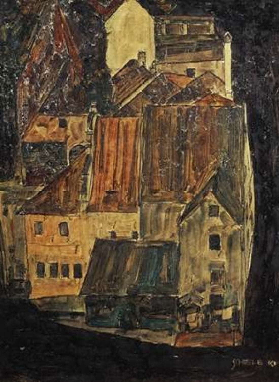 City On The Blue River I 1910 Canvas Art - Egon Schiele (18 x 24)