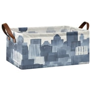 City Open Home Storage Bins Foldable Metal Frame Shelf Baskets 16.9x11.4x7.7in Water-Resistant