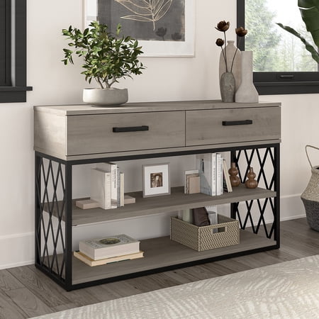 City Park Console Table with Drawers in Driftwood Gray - Engineered Wood
