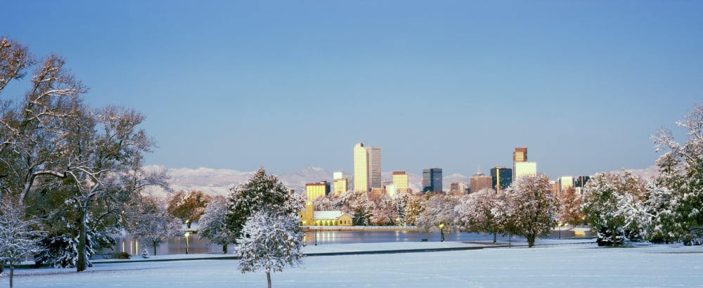 City Park covered with snow at winter City Park Denver Colorado USA Canvas Art - Panoramic Images (36 x 12)