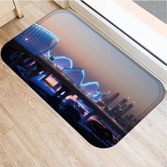 City Pattern Door Mat Tapete Doormats Carpet Non-Slip Kitchen Bathroom Carpet Room Pad Floor Mat Floor Mats Kitchen Accessories