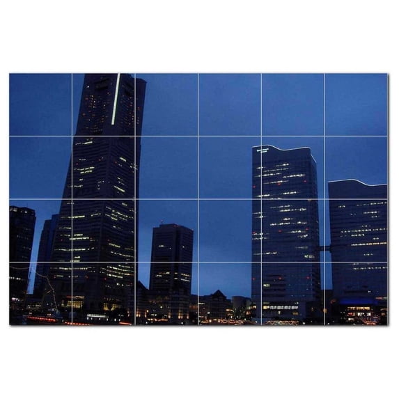 City Photo Ceramic Tile Mural Kitchen Backsplash Bathroom Shower, 404448-S64