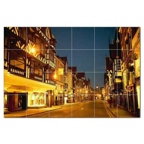 City Photo Ceramic Tile Mural Kitchen Backsplash Bathroom Shower, 404459-M64