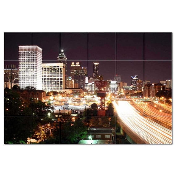 City Photo Ceramic Tile Mural Kitchen Backsplash Bathroom Shower, 404480-L64